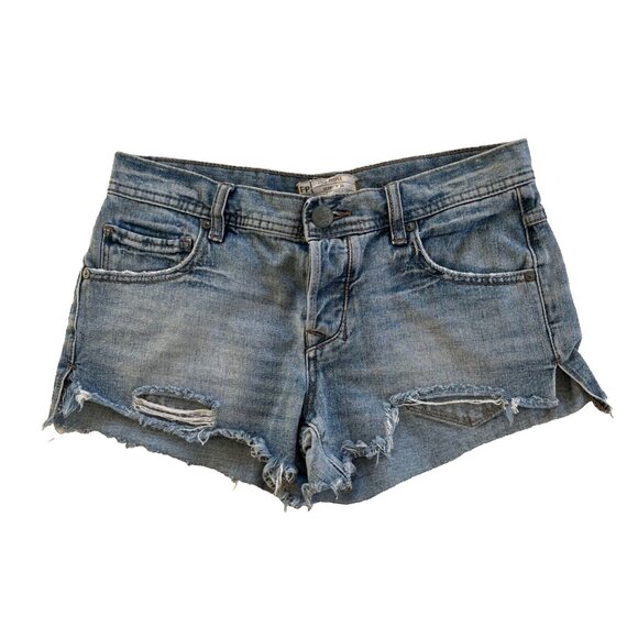 Free People Pants - FREE PEOPLE Denim Shorts Womens Sz W 26 Blue Daisy Dukes Distressed Jean Summer